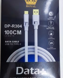 فروشگاه 19بای 26 کابل USB به Type-C دیتا پلاس مدل DP-R304 | کابل تخت شارژ سریع با کانکتور فلزی و دوام بالا